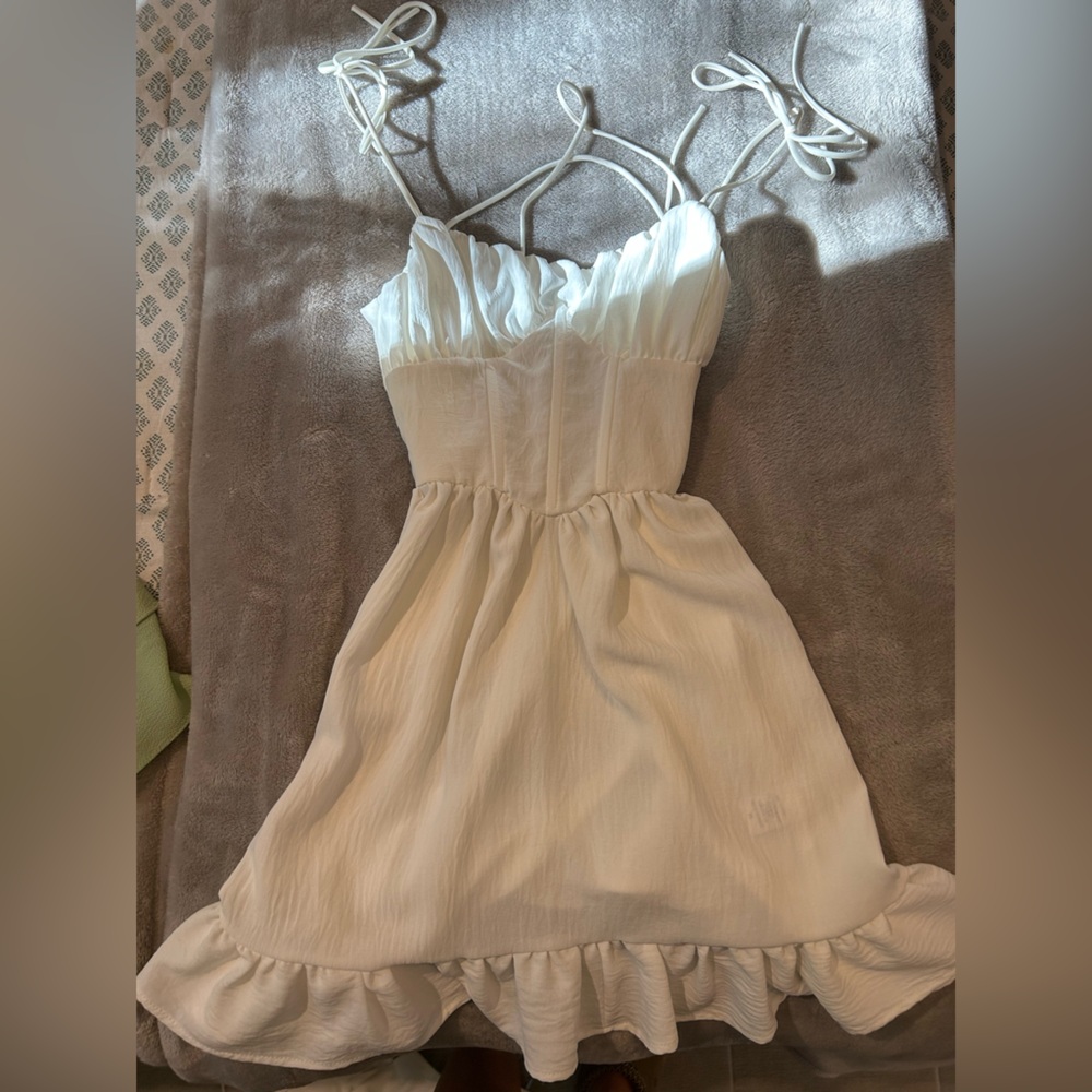 Lucy in The Sky White Corset Mini Dress